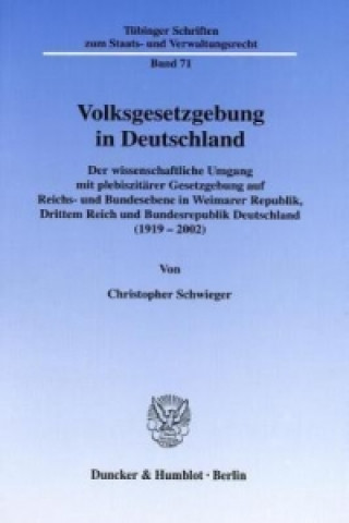 Buch Volksgesetzgebung in Deutschland. Christopher Schwieger