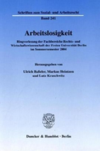 Libro Arbeitslosigkeit Ulrich Baßeler
