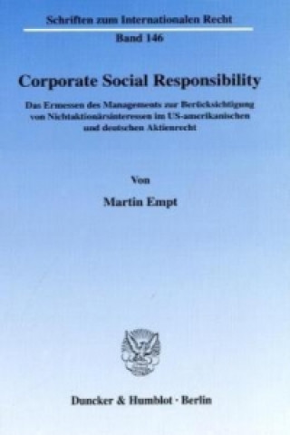 Kniha Corporate Social Responsibility. Martin Empt