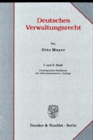 Książka Deutsches Verwaltungsrecht Otto Mayer