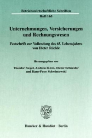 Könyv Unternehmungen, Versicherungen und Rechnungswesen. Theodor Siegel