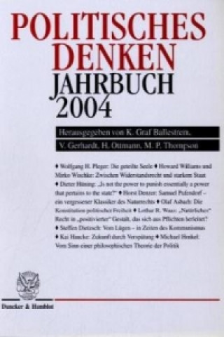 Knjiga Politisches Denken, Jahrbuch 2004 Karl Graf Ballestrem