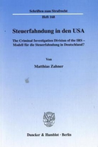 Livre Steuerfahndung in den USA. Matthias Zahner