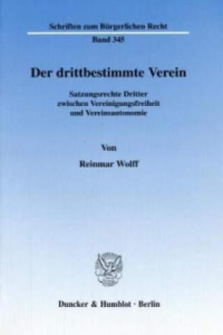 Knjiga Der drittbestimmte Verein. Reinmar Wolff