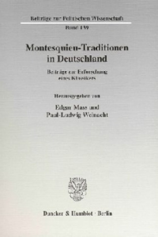 Könyv Montesquieu-Traditionen in Deutschland. Edgar Mass