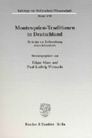 Kniha Montesquieu-Traditionen in Deutschland. Edgar Mass