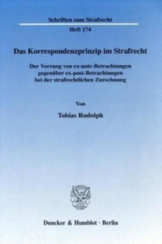 Könyv Das Korrespondenzprinzip im Strafrecht. Tobias Rudolph