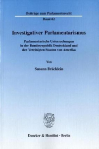 Książka Investigativer Parlamentarismus. Susann Bräcklein