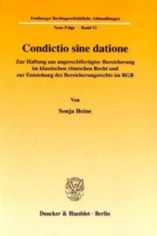 Kniha Condictio sine datione. Sonja Heine