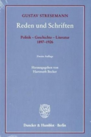 Carte Reden und Schriften. Gustav Stresemann