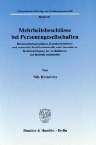 Könyv Mehrheitsbeschlüsse bei Personengesellschaften. Nils Heinrichs