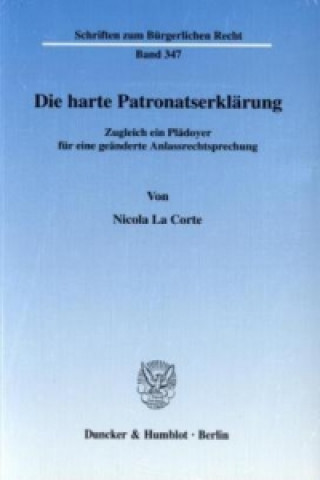 Kniha Die harte Patronatserklärung Nicola La Corte