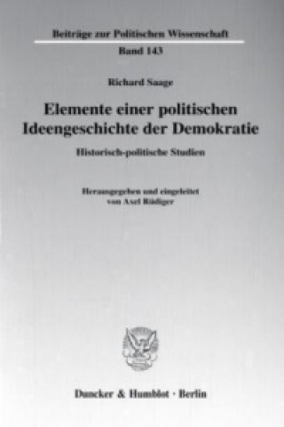 Buch Elemente einer politischen Ideengeschichte der Demokratie. Richard Saage