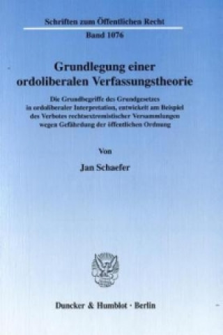 Buch Grundlegung einer ordoliberalen Verfassungstheorie Jan Schaefer