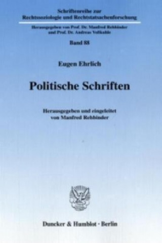 Könyv Politische Schriften. Eugen Ehrlich