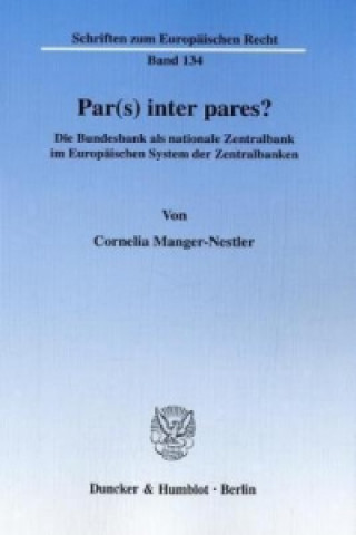 Kniha Par(s) inter pares? Cornelia Manger-Nestler