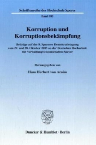 Könyv Korruption und Korruptionsbekämpfung Hans H. von Arnim