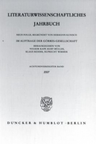 Kniha Literaturwissenschaftliches Jahrbuch.. Bd.48/2007 Volker Kapp