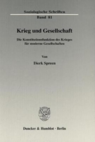 Knjiga Krieg und Gesellschaft. Dierk Spreen