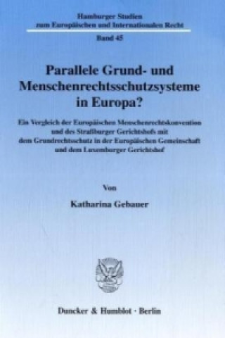 Könyv Parallele Grund- und Menschenrechtsschutzsysteme in Europa? Katharina Gebauer