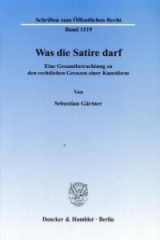 Kniha Was die Satire darf. Sebastian Gärtner