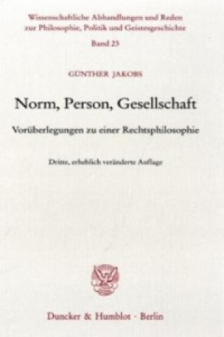 Book Norm, Person, Gesellschaft. Günther Jakobs