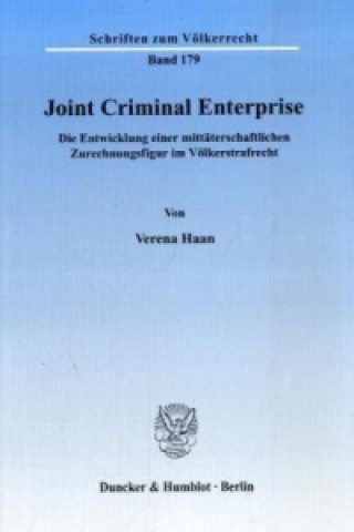 Könyv Joint Criminal Enterprise. Verena Haan