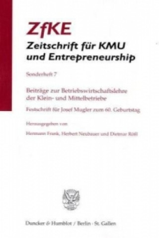 Książka Beiträge zur Betriebswirtschaftslehre der Klein- und Mittelbetriebe. Frank Hermann