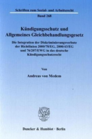 Carte Kündigungsschutz und Allgemeines Gleichbehandlungsgesetz. Andreas von Medem