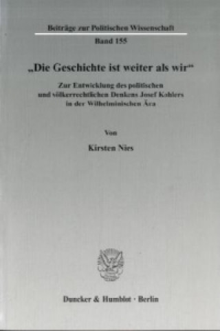 Könyv »Die Geschichte ist weiter als wir«. Kirsten Nies