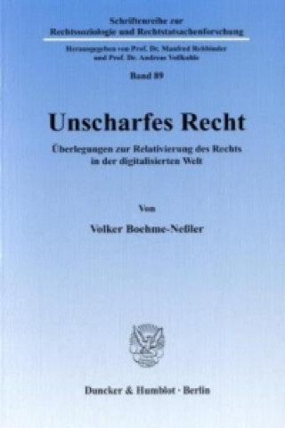 Libro Unscharfes Recht Volker Boehme-Neßler