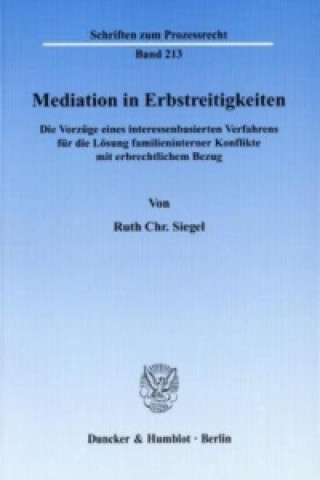 Kniha Mediation in Erbstreitigkeiten. Ruth Chr. Siegel