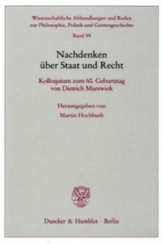 Könyv Nachdenken über Staat und Recht Martin Hochhuth
