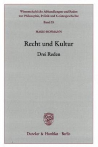 Kniha Recht und Kultur. Hasso Hofmann