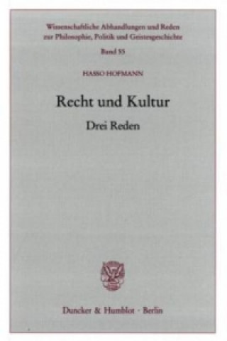 Knjiga Recht und Kultur. Hasso Hofmann