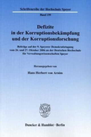 Книга Defizite in der Korruptionsbekämpfung und der Korruptionsforschung Hans H. von Arnim