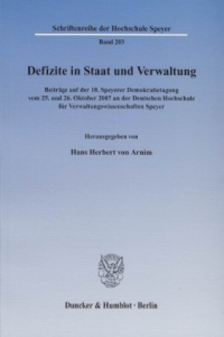Könyv Defizite in Staat und Verwaltung. Hans Herbert von Arnim