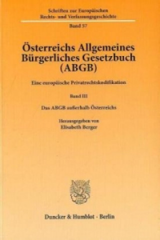 Kniha Österreichs Allgemeines Bürgerliches Gesetzbuch (ABGB). Bd.3 Elisabeth Berger