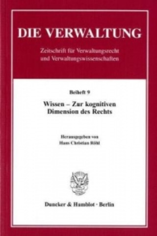 Kniha Wissen - Zur kognitiven Dimension des Rechts. Hans Chr. Röhl