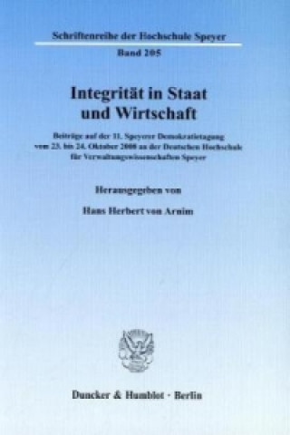 Könyv Integrität in Staat und Wirtschaft. Hans H. von Arnim