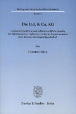 Knjiga Die Ltd. & Co. KG. Thorsten Höhne