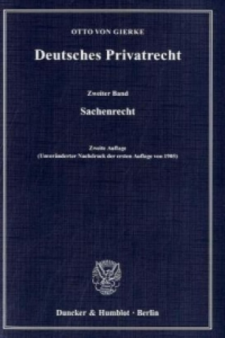 Kniha Sachenrecht Otto von Gierke