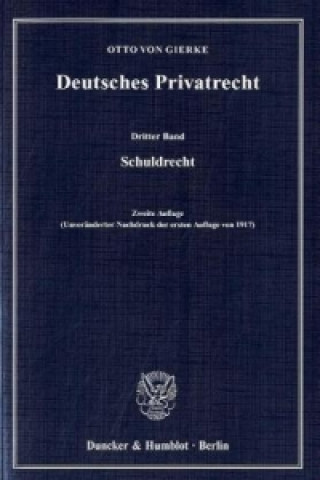 Könyv Schuldrecht Otto von Gierke