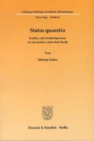 Könyv Status quaestio. Miriam Indra