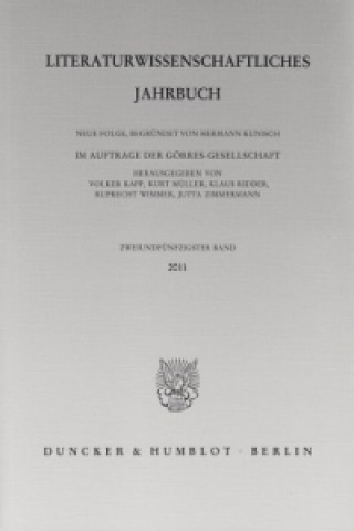 Kniha Literaturwissenschaftliches Jahrbuch.. Bd.52/2011 Volker Kapp
