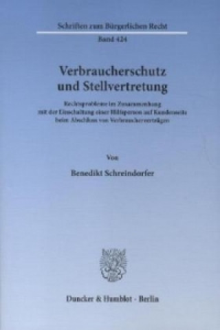 Könyv Verbraucherschutz und Stellvertretung Benedikt Schreindorfer