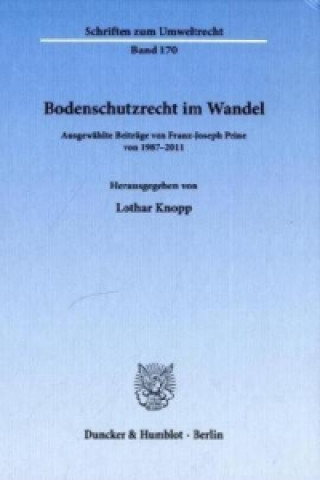 Book Bodenschutzrecht im Wandel Franz-Joseph Peine