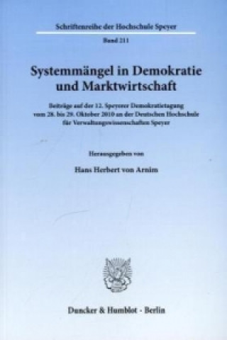 Livre Systemmängel in Demokratie und Marktwirtschaft Hans Herbert von Arnim