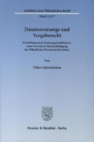 Könyv Daseinsvorsorge und Vergaberecht. Volker Schneiderhan