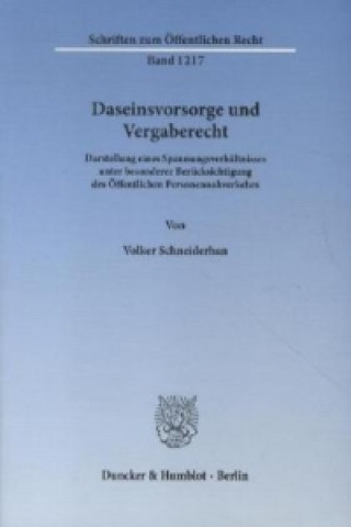 Kniha Daseinsvorsorge und Vergaberecht. Volker Schneiderhan